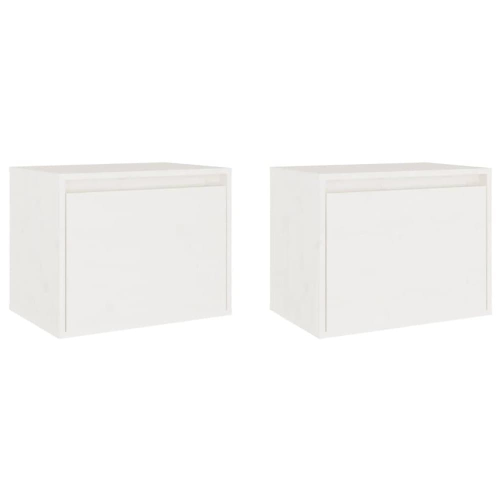 vidaXL Väggskåp 2 st 45x30x35 cm massiv furu vit