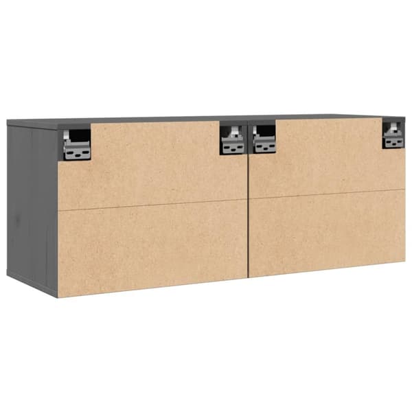vidaXL Veggskap 2 stk grå 45x30x35 cm heltre furu