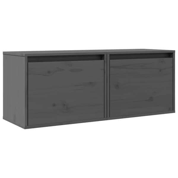 vidaXL Veggskap 2 stk grå 45x30x35 cm heltre furu