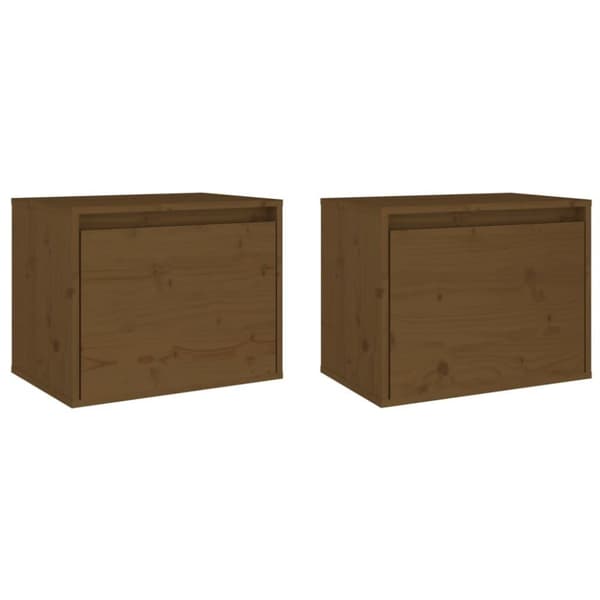 vidaXL vægskabe 2 stk. 45x30x35 cm massivt fyrretræ honningbrun
