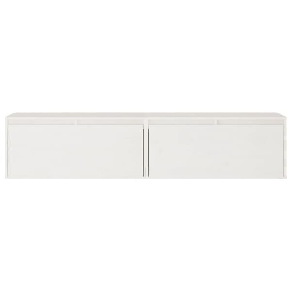vidaXL Veggskap 2 stk hvit 80x30x35 cm heltre furu