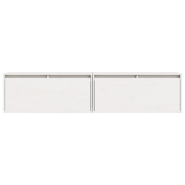 vidaXL Veggskap 2 stk hvit 80x30x35 cm heltre furu