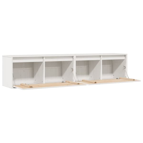 vidaXL Veggskap 2 stk hvit 80x30x35 cm heltre furu