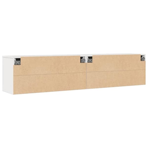 vidaXL Veggskap 2 stk hvit 80x30x35 cm heltre furu