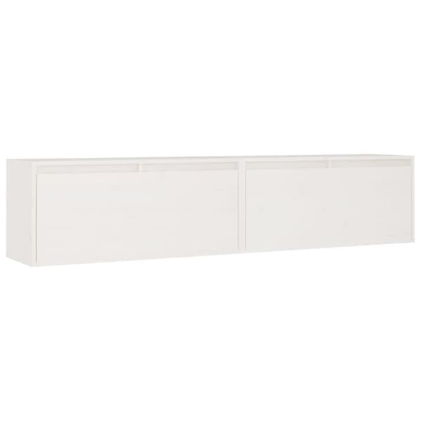 vidaXL Veggskap 2 stk hvit 80x30x35 cm heltre furu