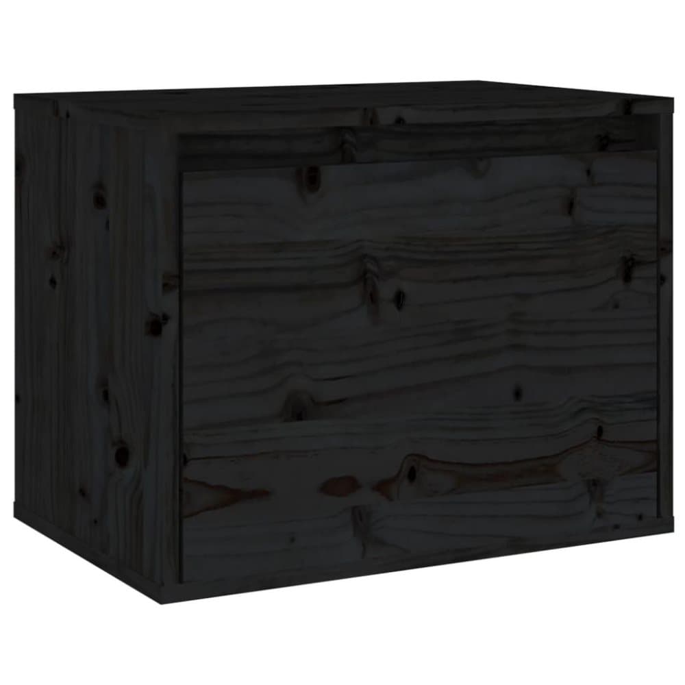 vidaXL Väggskåp 45x30x35 cm massiv furu svart