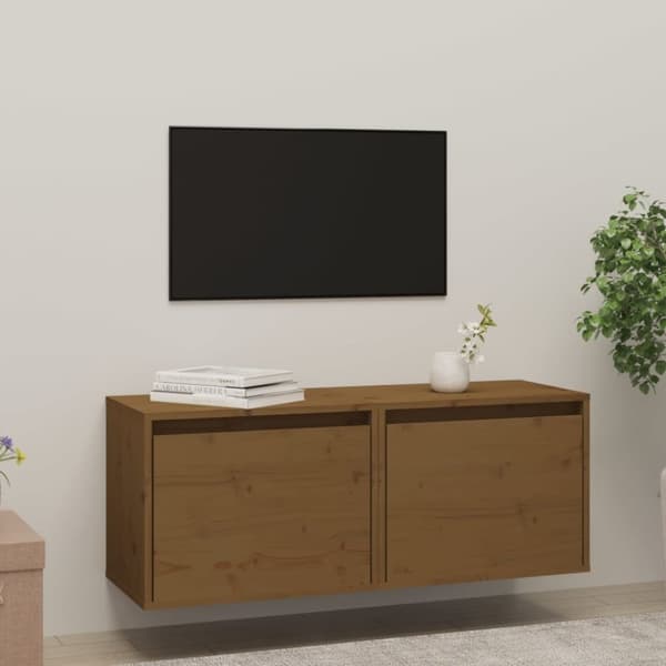 vidaXL Väggskåp 2 st honungsbrun 45x30x35 cm massiv furu