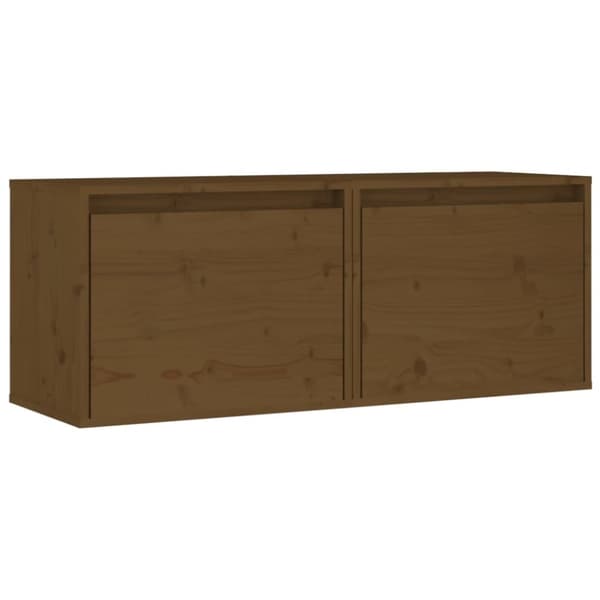 vidaXL Väggskåp 2 st honungsbrun 45x30x35 cm massiv furu