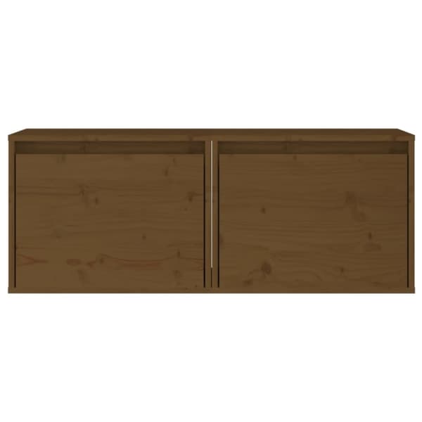 vidaXL Väggskåp 2 st honungsbrun 45x30x35 cm massiv furu