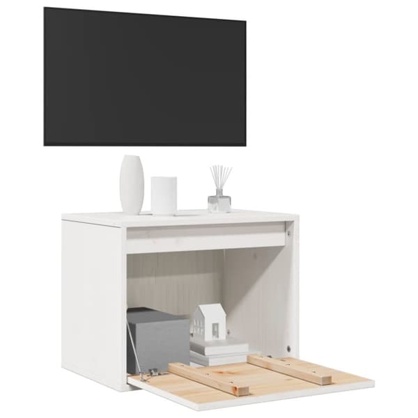 vidaXL Väggskåp vit 45x30x35 cm massiv furu