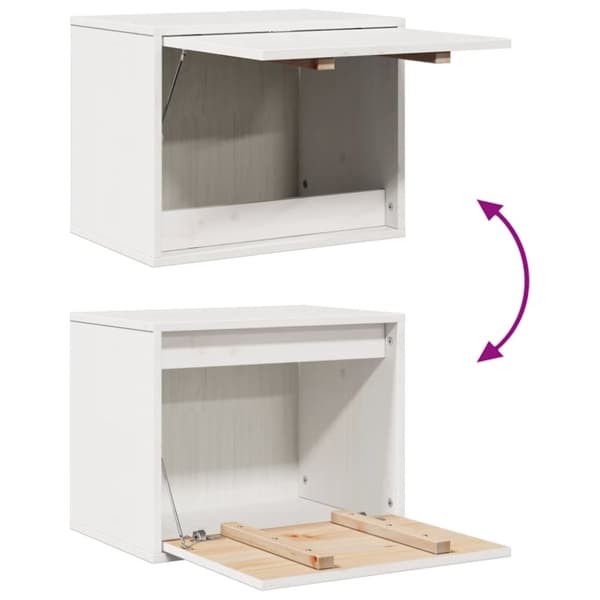 vidaXL Väggskåp vit 45x30x35 cm massiv furu