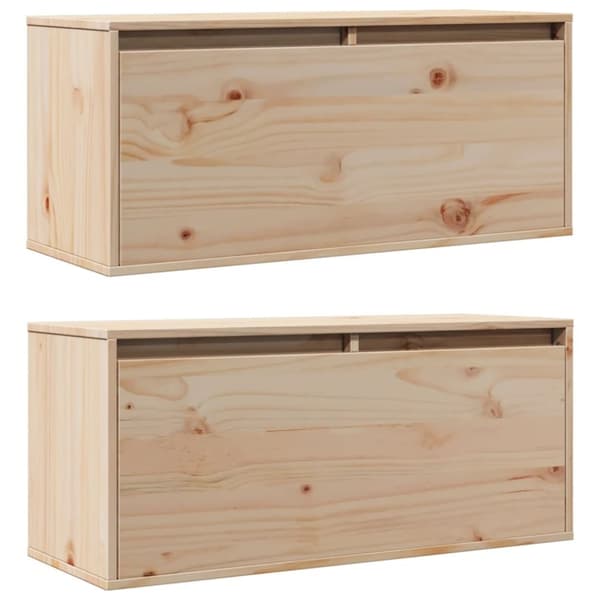 vidaXL Väggskåp 2 st 80x30x35 cm massiv furu