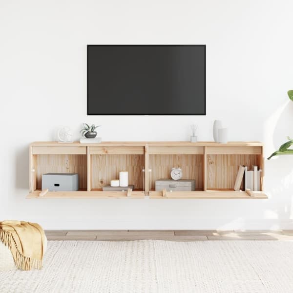 vidaXL Väggskåp 2 st 80x30x35 cm massiv furu