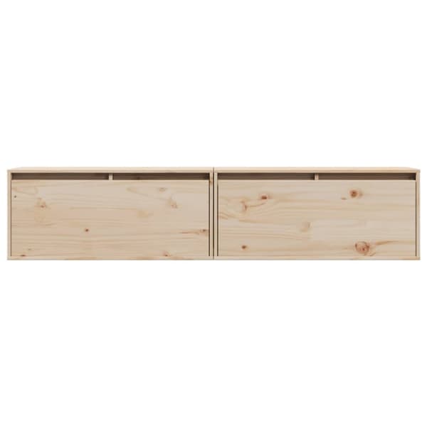 vidaXL Väggskåp 2 st 80x30x35 cm massiv furu