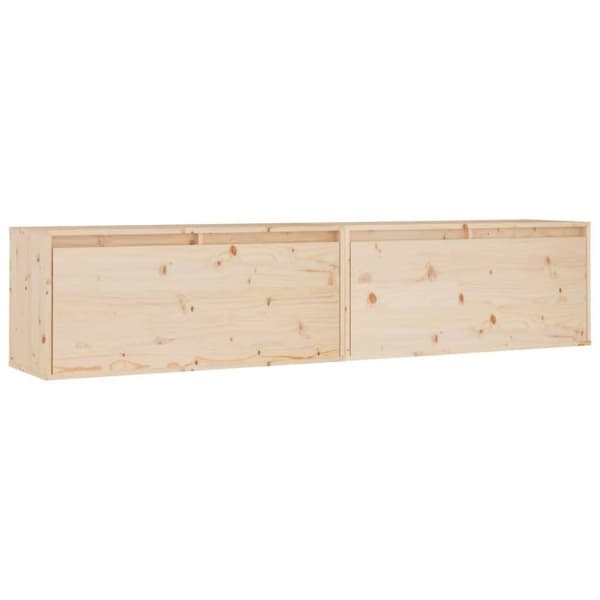 vidaXL Väggskåp 2 st 80x30x35 cm massiv furu