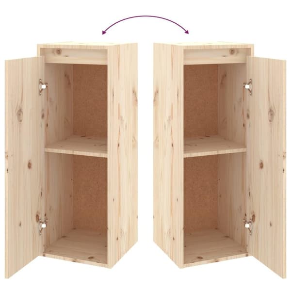 vidaXL Veggskap 2 stk 30x30x80 cm heltre furu
