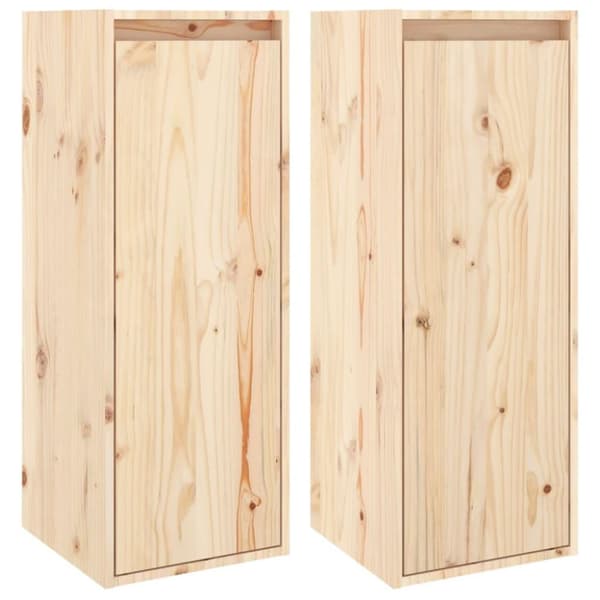 vidaXL vægskabe 2 stk. 30x30x80 cm massivt fyrretræ