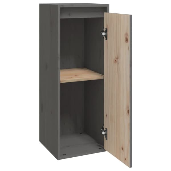 vidaXL vægskab 30x30x80 cm massivt fyrretræ grå