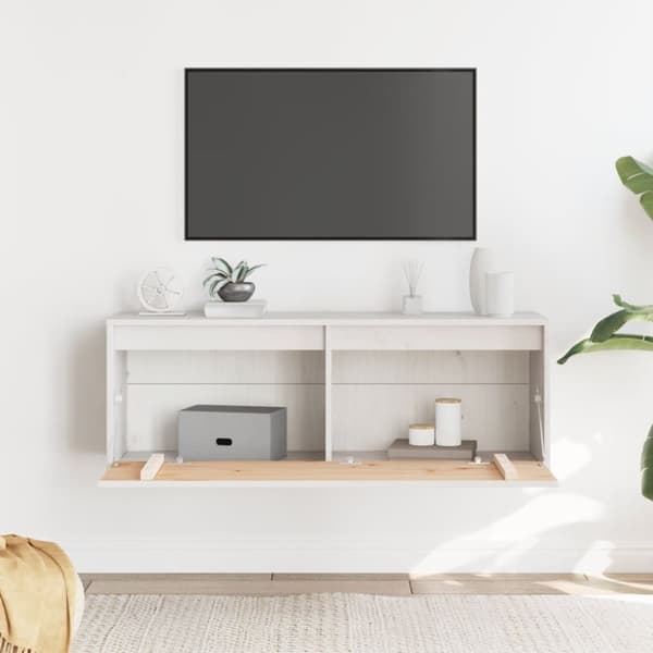 vidaXL vægskab 100x30x35 cm massivt fyrretræ hvid