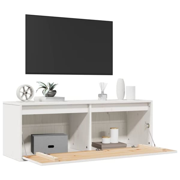 vidaXL vægskab 100x30x35 cm massivt fyrretræ hvid