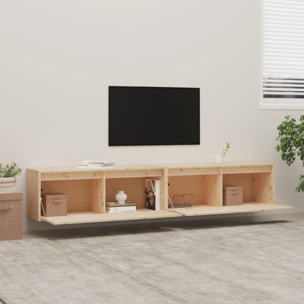 vidaXL vægskabe 2 stk. 100x30x35 cm massivt fyrretræ