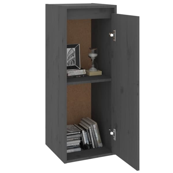 vidaXL vægskabe 2 stk. 30x30x80 cm massivt fyrretræ grå
