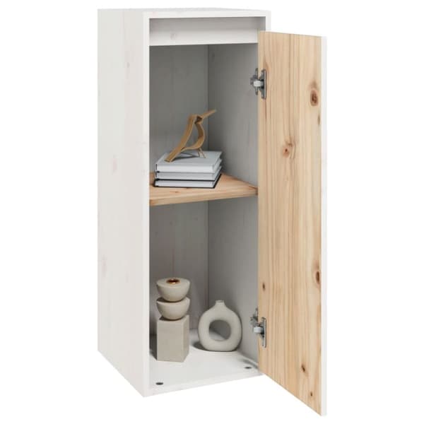 vidaXL Veggskap 2 stk hvit 30x30x80 cm heltre furu