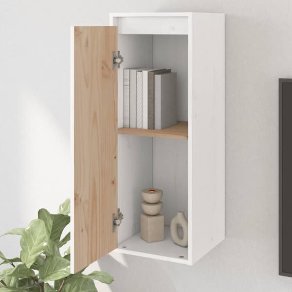 vidaXL Veggskap 2 stk hvit 30x30x80 cm heltre furu