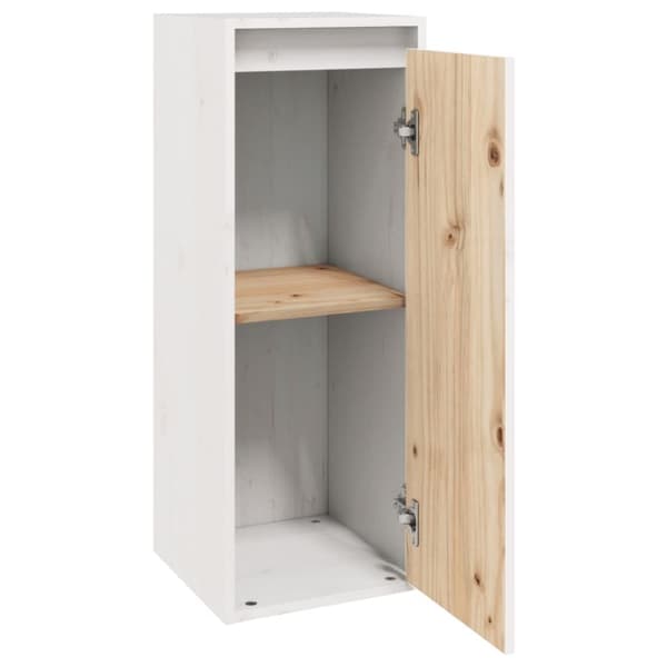 vidaXL Veggskap 2 stk hvit 30x30x80 cm heltre furu
