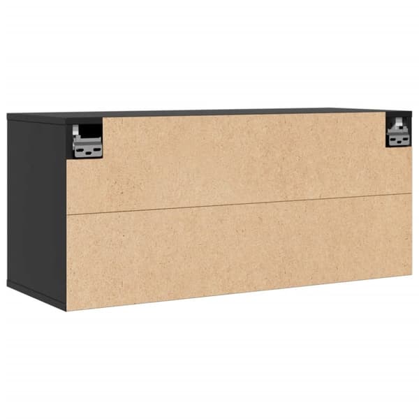 vidaXL Väggskåp svart 80x30x35 cm massiv furu