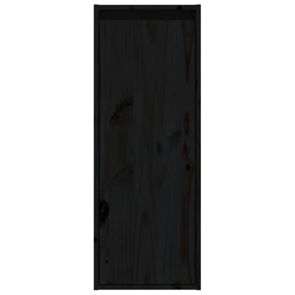 vidaXL Väggskåp 2 st svart 30x30x80 cm massiv furu
