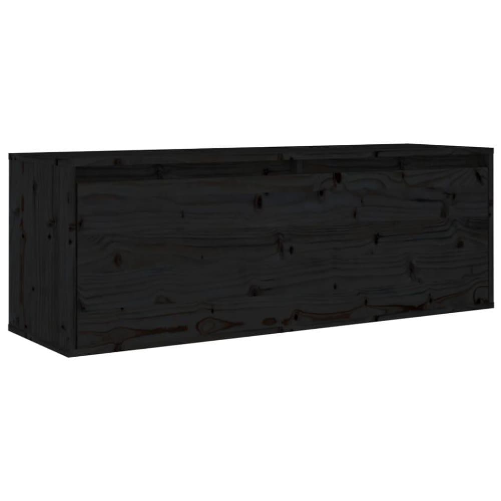 vidaXL Väggskåp svart 100x30x35 cm massiv furu