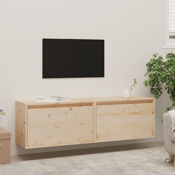 vidaXL vægskabe 2 stk. 60x30x35 cm massivt fyrretræ