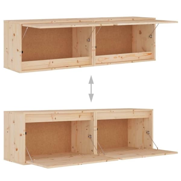 vidaXL vægskabe 2 stk. 60x30x35 cm massivt fyrretræ