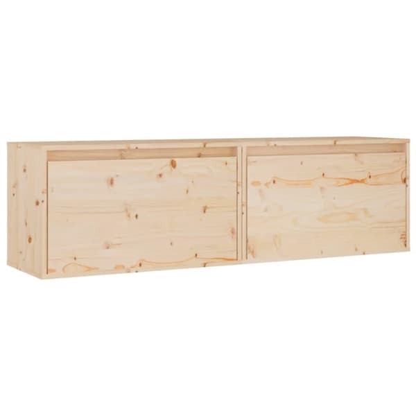 vidaXL vægskabe 2 stk. 60x30x35 cm massivt fyrretræ
