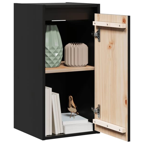 vidaXL Veggskap 2 stk svart 30x30x60 cm heltre furu