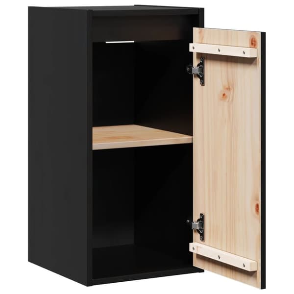 vidaXL Veggskap 2 stk svart 30x30x60 cm heltre furu