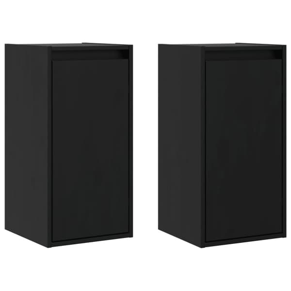 vidaXL Veggskap 2 stk svart 30x30x60 cm heltre furu