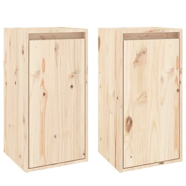 vidaXL Veggskap 2 stk 30x30x60 cm heltre furu