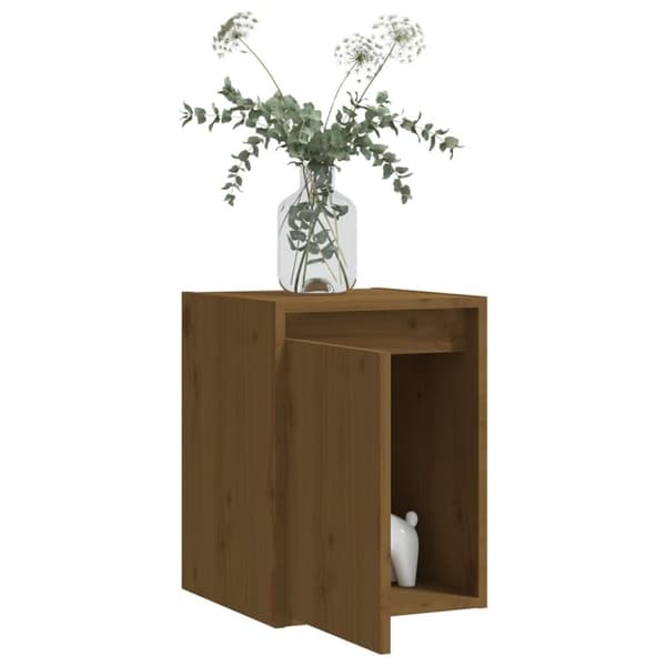 vidaXL vægskab 30x30x40 cm massivt fyrretræ gyldenbrun