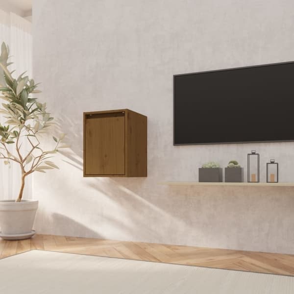 vidaXL Veggskap honningbrun 30x30x40 cm heltre furu