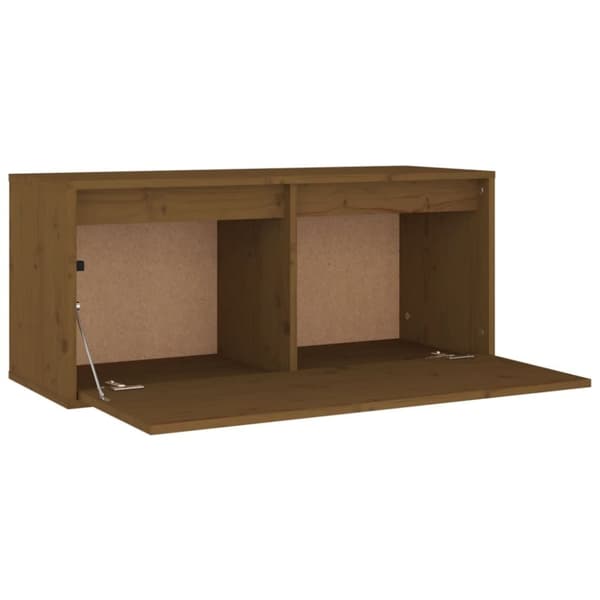 vidaXL vægskab 80x30x35 cm massivt fyrretræ gyldenbrun