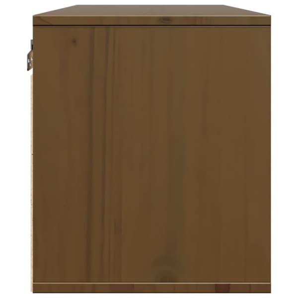 vidaXL vægskab 80x30x35 cm massivt fyrretræ gyldenbrun