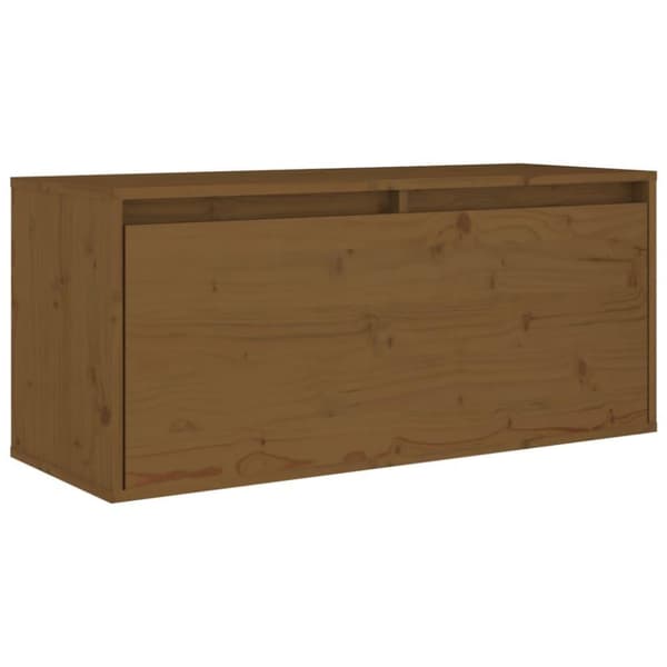 vidaXL vægskab 80x30x35 cm massivt fyrretræ gyldenbrun
