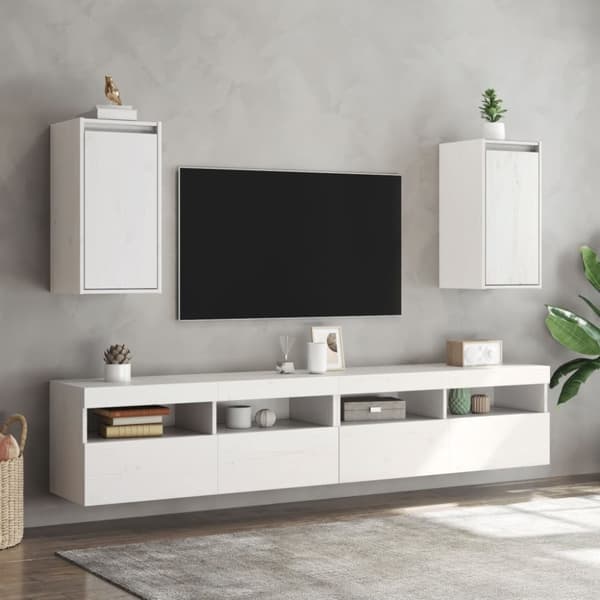 vidaXL Väggskåp 2 st vit 30x30x60 cm massiv furu