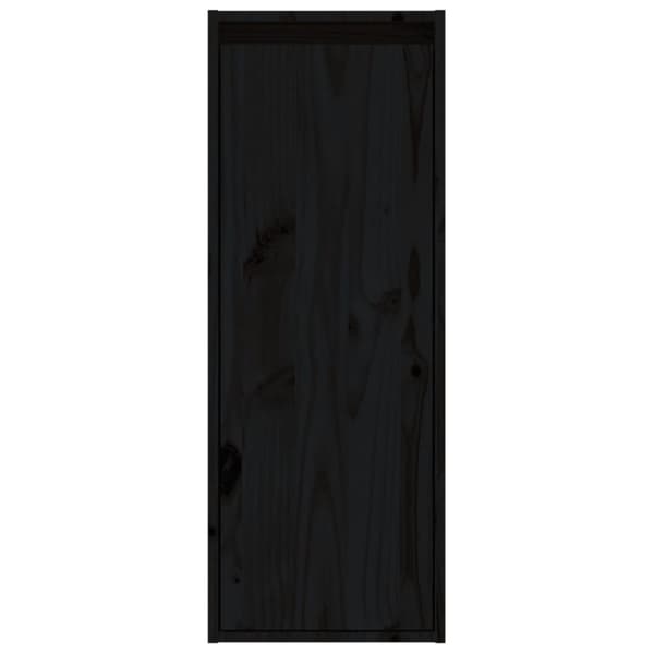 vidaXL vægskab 30x30x80 cm massivt fyrretræ sort