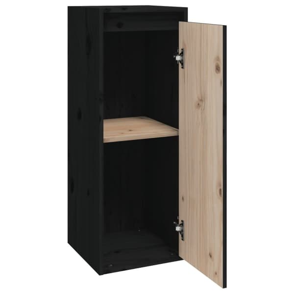 vidaXL vægskab 30x30x80 cm massivt fyrretræ sort