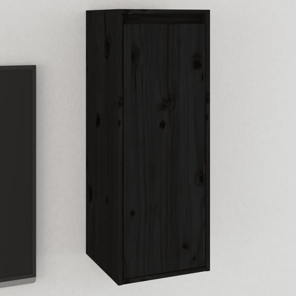 vidaXL vægskab 30x30x80 cm massivt fyrretræ sort