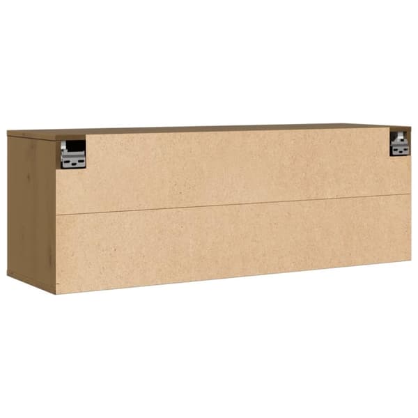 vidaXL vægskab 100x30x35 cm massivt fyrretræ gyldenbrun