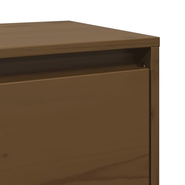vidaXL vægskab 100x30x35 cm massivt fyrretræ gyldenbrun